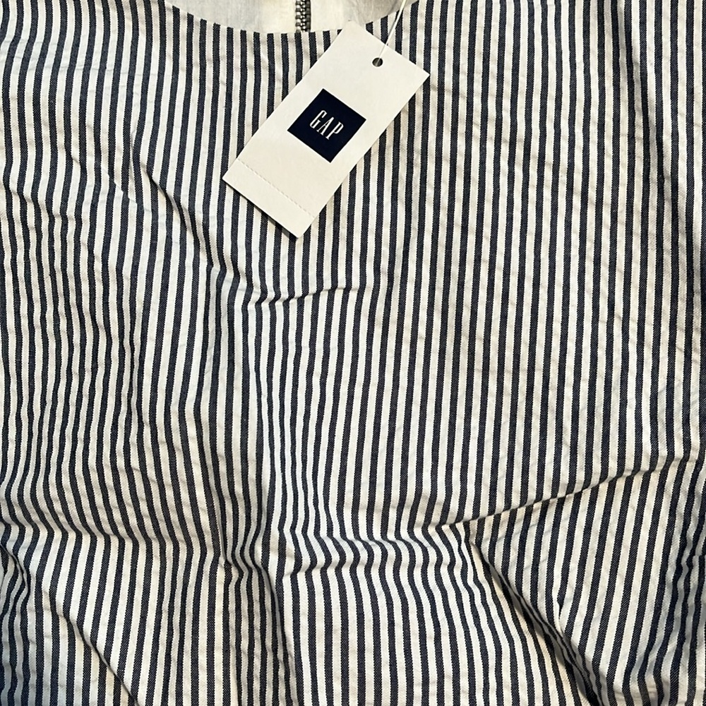 NWT Gap striped seersucker sleeveless a-line dress. - Picture 7 of 8
